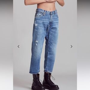 R13 drop crotch jeans in Bains